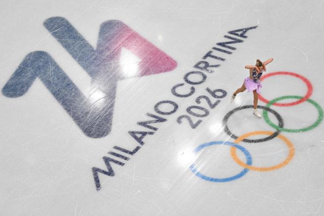 Switzerland's Kimmy Repond competes in the figure skating women's single free skating final during the Milano Cortina 2026 Winter Olympic Games at Milano Ice Skating Arena in Milan on February 19, 2026. (Photo by Antonin THUILLIER / AFP)