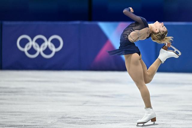 USA's Amber Glenn competes in the figure skating women's single free skating final during the Milano Cortina 2026 Winter Olympic Games at Milano Ice Skating Arena in Milan on February 19, 2026. (Photo by Gabriel BOUYS / AFP)