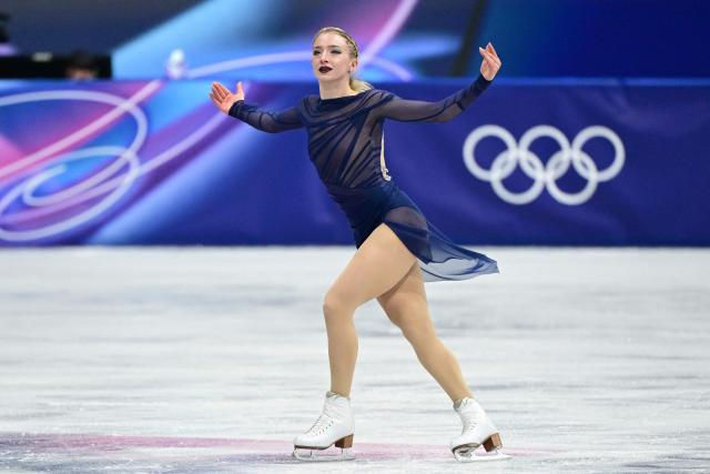 USA's Amber Glenn competes in the figure skating women's single free skating final during the Milano Cortina 2026 Winter Olympic Games at Milano Ice Skating Arena in Milan on February 19, 2026. (Photo by Piero CRUCIATTI / AFP)