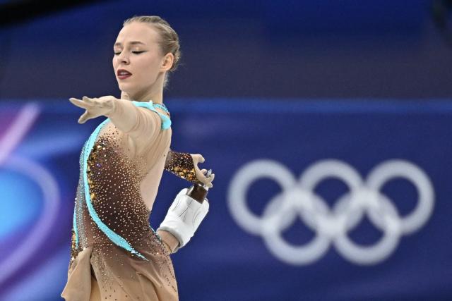 Estonia's Niina Petrokina competes in the figure skating women's single free skating final during the Milano Cortina 2026 Winter Olympic Games at Milano Ice Skating Arena in Milan on February 19, 2026. (Photo by Gabriel BOUYS / AFP)