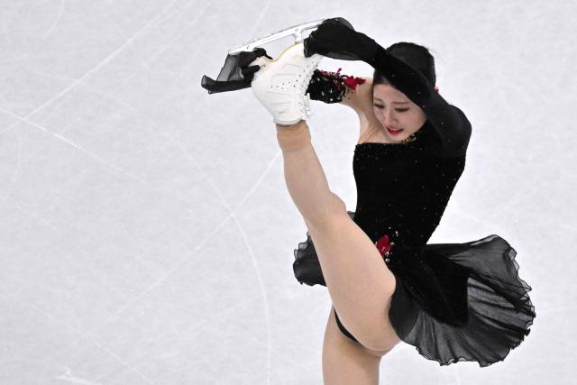 South Korea's Lee Haein competes in the figure skating women's single free skating final during the Milano Cortina 2026 Winter Olympic Games at Milano Ice Skating Arena in Milan on February 19, 2026. (Photo by Antonin THUILLIER / AFP)