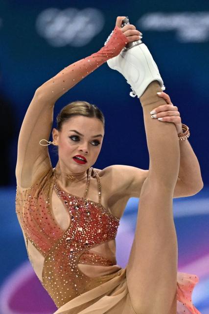 Belgium's Loena Hendrickx competes in the figure skating women's single free skating final during the Milano Cortina 2026 Winter Olympic Games at Milano Ice Skating Arena in Milan on February 19, 2026. (Photo by Gabriel BOUYS / AFP)