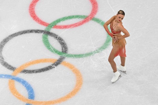 Belgium's Loena Hendrickx competes in the figure skating women's single free skating final during the Milano Cortina 2026 Winter Olympic Games at Milano Ice Skating Arena in Milan on February 19, 2026. (Photo by Antonin THUILLIER / AFP)