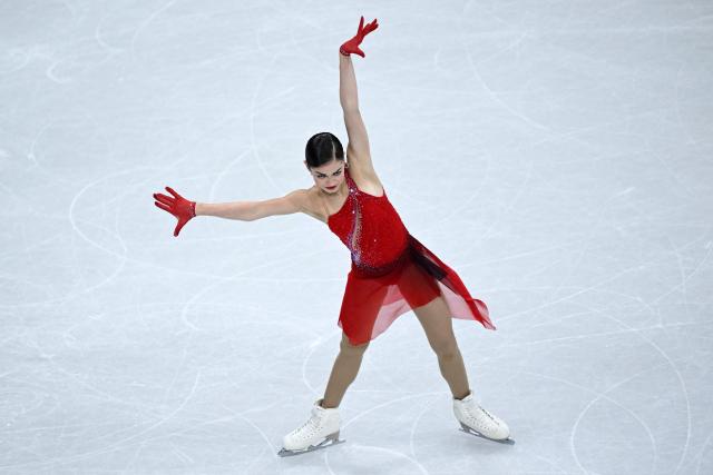 Individual Neutral Athlete Adeliia Petrosian competes in the figure skating women's single free skating final during the Milano Cortina 2026 Winter Olympic Games at Milano Ice Skating Arena in Milan on February 19, 2026. (Photo by WANG Zhao / AFP)