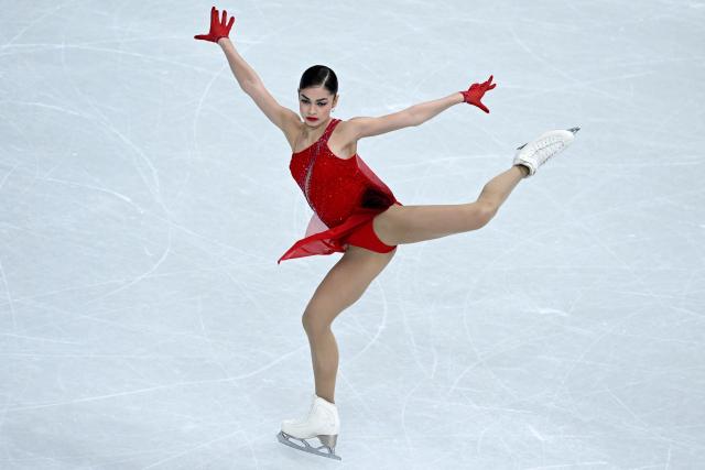 Individual Neutral Athlete Adeliia Petrosian competes in the figure skating women's single free skating final during the Milano Cortina 2026 Winter Olympic Games at Milano Ice Skating Arena in Milan on February 19, 2026. (Photo by WANG Zhao / AFP)