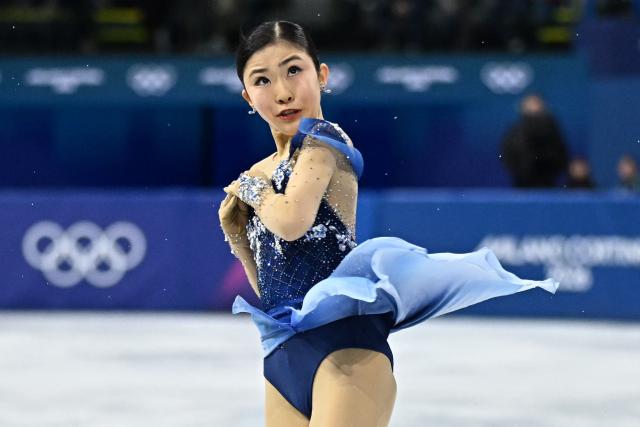 Japan's Mone Chiba competes in the figure skating women's single free skating final during the Milano Cortina 2026 Winter Olympic Games at Milano Ice Skating Arena in Milan on February 19, 2026. (Photo by Gabriel BOUYS / AFP)