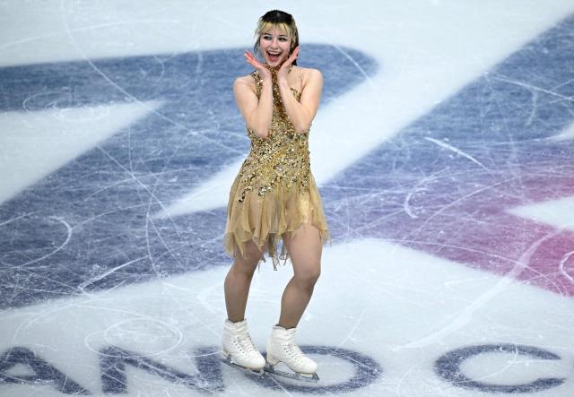 USA's Alysa Liu reacts after competing in the figure skating women's single free skating final during the Milano Cortina 2026 Winter Olympic Games at Milano Ice Skating Arena in Milan on February 19, 2026. (Photo by WANG Zhao / AFP)
