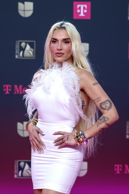 Venezuelan-US singer and songwriter Elena Rose attends Univision's 38th Premio Lo Nuestro at the Kaseya Center in Miami, Florida, on February 19, 2026. (Photo by Giorgio Viera / AFP)