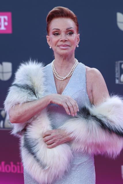 Spanish singer Paloma San Basilio attends Univision's 38th Premio Lo Nuestro at the Kaseya Center in Miami, Florida, on February 19, 2026. (Photo by Giorgio Viera / AFP)