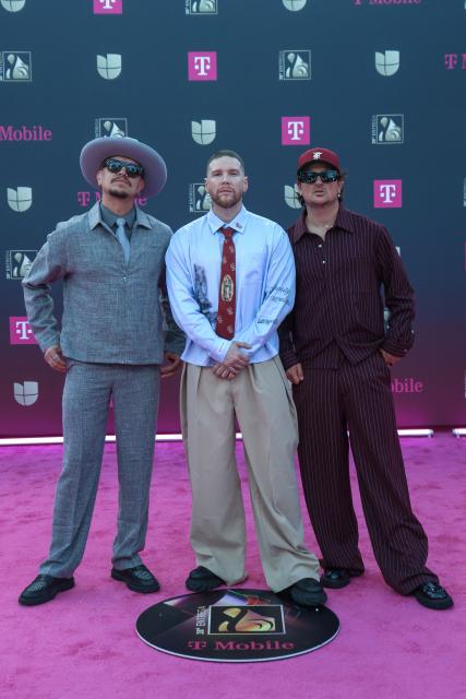 Colombian pop group Piso 21 attends Univision's 38th Premio Lo Nuestro at the Kaseya Center in Miami, Florida, on February 19, 2026. (Photo by Giorgio Viera / AFP)