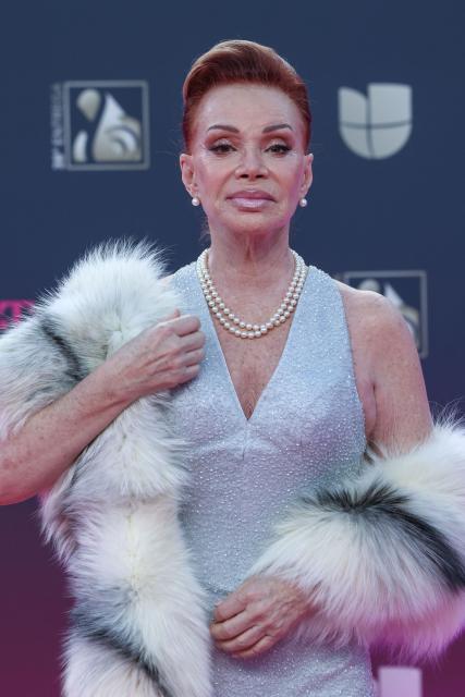 Spanish singer Paloma San Basilio attends Univision's 38th Premio Lo Nuestro at the Kaseya Center in Miami, Florida, on February 19, 2026. (Photo by Giorgio Viera / AFP)