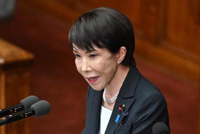 Japan's Prime Minister Sanae Takaichi delivers her policy speech during the House of Representatives plenary session in Tokyo on February 20, 2026. (Photo by Kazuhiro NOGI / AFP)