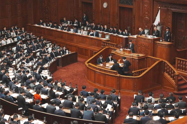 Japan's Prime Minister Sanae Takaichi delivers her policy speech during the House of Representatives plenary session in Tokyo on February 20, 2026. (Photo by Kazuhiro NOGI / AFP)