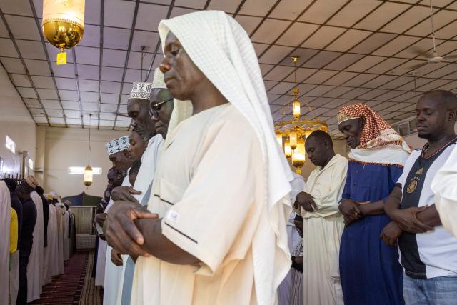 Muslim worshippers perform the first Friday prayers of the holy month of Ramadan at the at the Al Maida Mosque Kibera in Nairobi on February 20, 2026. (Photo by SIMON MAINA / AFP)