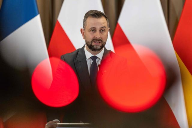 Poland's Deputy Prime Minister and Minister of Defence Wladyslaw Kosiniak-Kamysz takes part in press conference after the European Group of Five (GoF) defence ministers meeting in The Collegium Maius - the Jagiellonian University's oldest building in Krakow, February 20, 2026. (Photo by Wojtek RADWANSKI / AFP)