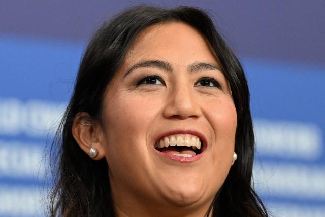 US director Beth de Araujo attends a press conference for the film "Josephine" presented in competition at the 76th Berlinale, Europe's first major film festival of the year, in Berlin on February 20, 2026. (Photo by RALF HIRSCHBERGER / AFP)