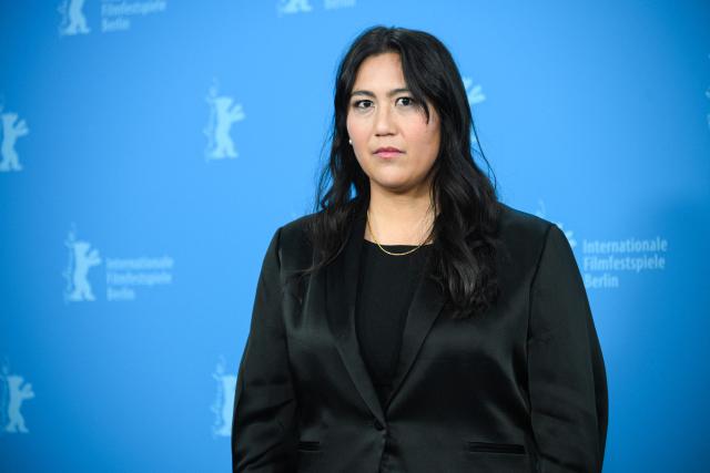 US director Beth de Araujo poses during a photo call for the film "Josephine" presented in competition at the 76th Berlinale, Europe's first major film festival of the year, in Berlin on February 20, 2026. (Photo by RALF HIRSCHBERGER / AFP)