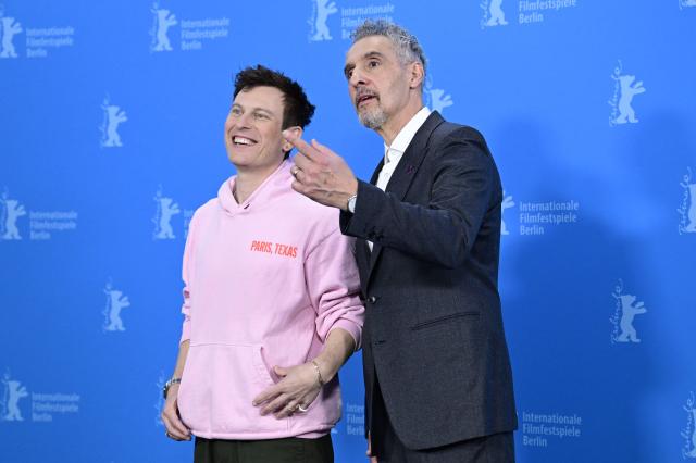 US actor and director Noah Segan (L) and US actor John Turturro pose during a photo call for the film "The Only Living Pickpocket in New York" presented in the Berlinale Special Gala at the 76th Berlinale, Europe's first major film festival of the year, in Berlin on February 20, 2026. (Photo by John MACDOUGALL / AFP)