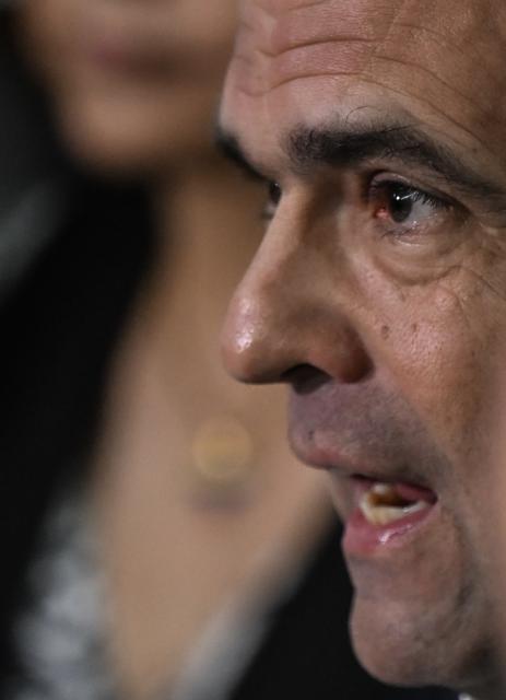 Venezuelan lawyer Alfredo Romero, president of the Foro Penal NGO, speaks during a press conference in Caracas on February 20, 2026. Venezuela's National Assembly on February 19 unanimously approved a long-awaited amnesty law that could free hundreds of political prisoners jailed for being government detractors. (Photo by Juan BARRETO / AFP)