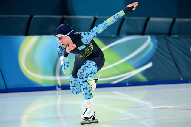 Kazakhstan's Elizaveta Golubeva competes in the speed skating women's 1500m during the Milano Cortina 2026 Winter Olympic Games at Milano Speed Skating Stadium in Milan on February 20, 2026. (Photo by Piero CRUCIATTI / AFP)