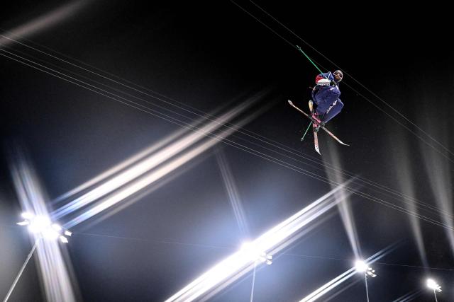 USA's Nick Goepper competes in the freestyle skiing men's freeski halfpipe final run 2 during the Milano Cortina 2026 Winter Olympic Games at Livigno Snow Park, in Livigno (Valtellina), on February 20, 2026. (Photo by Kirill KUDRYAVTSEV / AFP)
