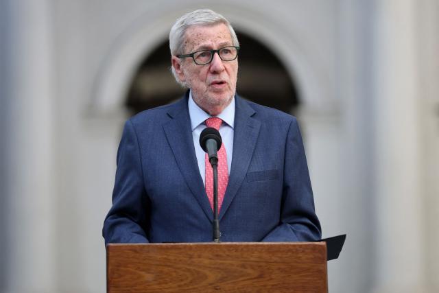 Foreign Minister Alberto van Klaveren speaks during a press conference at La Moneda Palace in Santiago on February 20, 2026. Secretary of State Marco Rubio said on Fubruary 20, 2026, the United States would refuse visas to several outgoing Chilean officials, in a parting shot at leftist President Gabriel Boric. (Photo by Javier TORRES / AFP)