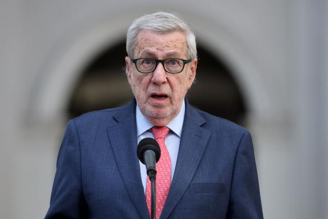 Foreign Minister Alberto van Klaveren speaks during a press conference at La Moneda Palace in Santiago, Chile on February 20, 2026. Secretary of State Marco Rubio said on Fubruary 20, 2026, the United States would refuse visas to several outgoing Chilean officials, in a parting shot at leftist President Gabriel Boric. (Photo by Javier TORRES / AFP)