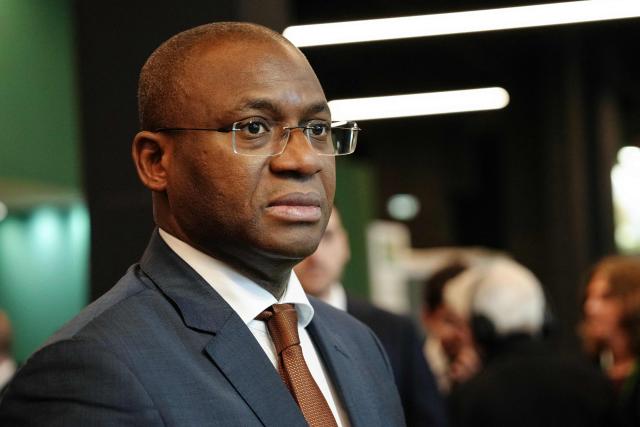 Ivory Coast's Minister of Agriculture Bruno Nabagne Kone looks on as he attends the opening of the International Agricultural Show (Salon de l'Agriculture) at Paris Expo Porte de Versailles in Paris on February 21, 2026. (Photo by Aurelien Morissard / POOL / AFP)