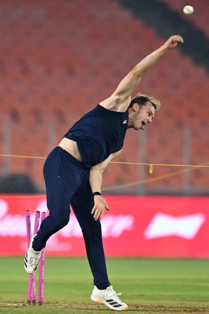 South Africa's Tristan Stubbs attends a practice session on the eve of their 2026 ICC Men's T20 Cricket World Cup super eights match against India at the Narendra Modi Stadium in Ahmedabad on February 21, 2026. (Photo by Shammi MEHRA / AFP)
