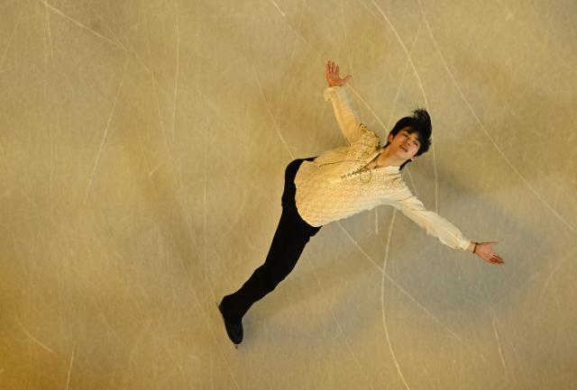 South Korea's Cha Junhwan performs at the figure skating exhibition gala during the Milano Cortina 2026 Winter Olympic Games at Milano Ice Skating Arena in Milan on February 21, 2026. (Photo by Antonin THUILLIER / AFP)