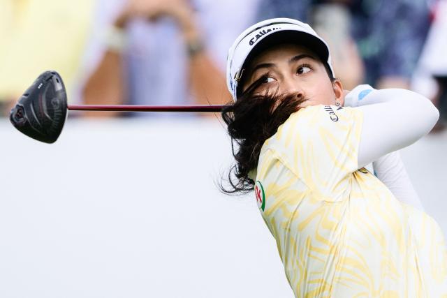 Jeeno Thitikul of Thailand hits a shot during the final day of the 2026 Honda LPGA Thailand golf tournament at the Siam Country Club in Pattaya on February 22, 2026. (Photo by ANTHONY WALLACE / AFP)
