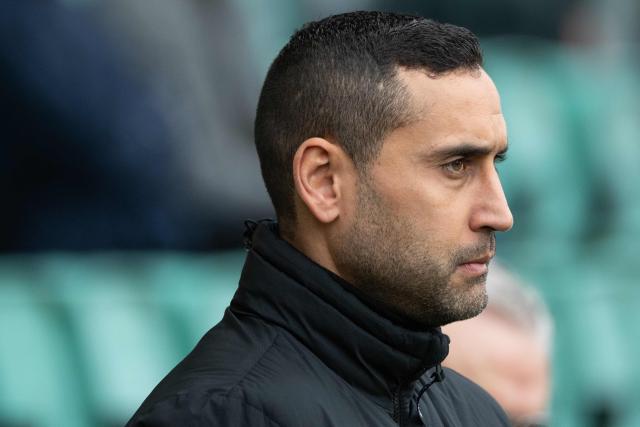 Nantes' French-Moroccan head coach Ahmed Kantari looks on during the French L1 football match between FC Nantes and Le Havre AC at the Stade de la Beaujoire–Louis Fonteneau in Nantes on February 22, 2026. (Photo by Sebastien Salom-Gomis / AFP)