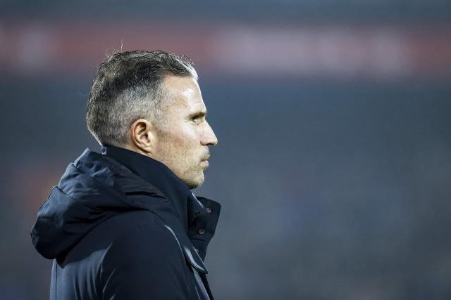 Feyenoord's Dutch headcoach Robin van Persie looks on before the Dutch Eredivisie football match between Feyenoord Rotterdam and Sportclub Telstar at The Feyenoord "De Kuip" Stadium in Rotterdam on February 22, 2026. (Photo by Bas Czerwinski / ANP / AFP) / Netherlands OUT
