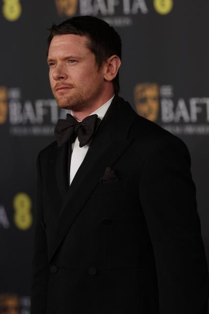 British actor Jack O'Connell poses on the red carpet upon arrival at the BAFTA British Academy Film Awards at the Royal Festival Hall, Southbank Centre, in London, on February 22, 2026. (Photo by Adrian Dennis / AFP)