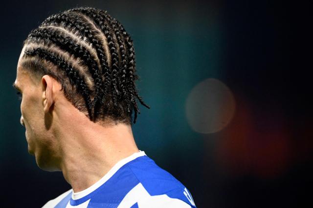 FC Porto's Spanish midfielder #10 Gabriel Veiga is pictured during the Portuguese League football match between FC Porto and Rio Ave FC at Dragao stadium in Porto on February 22, 2026. (Photo by Miguel RIOPA / AFP)