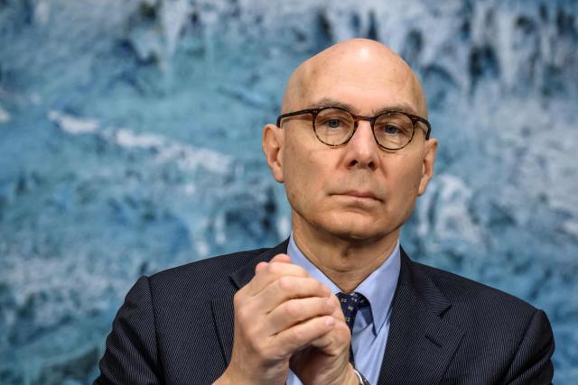 UN High Commissioner for Human Rights Volker Turk looks on at the opening of the 61st session of the UN Human Rights Council at the United Nations office in Geneva on February 23, 2026. Human rights are under "full-scale attack around the world", United Nations chief Antonio Guterres warned on February 23, 2026, with the most powerful often leading the charge. (Photo by Fabrice COFFRINI / AFP)