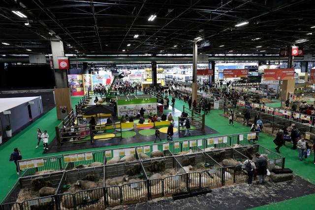 This photograph shows a general view of the Paris International Agricultural Show (Salon de l'Agriculture) at Paris Expo Porte de Versailles in Paris on February 23, 2026. (Photo by STEPHANE DE SAKUTIN / AFP)