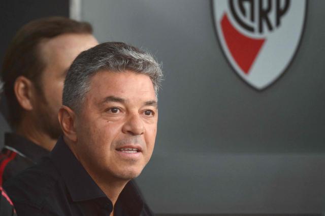 (FILES) River Plate's head coach Marcelo Gallardo reacts during the Argentine Professional Football League 2026 Apertura Tournament match between River Plate and Gimnasia y Esgrima La Plata at the Mas Monumental Stadium in Buenos Aires on January 28, 2026. Marcelo Gallardo, River Plate's most decorated coach and club idol, announced on February 23, 2026, that he will lead the team for the last time on February 26, when the Millonario face Banfield at the Monumental stadium in the Argentine Apertura tournament. (Photo by Luis ROBAYO / AFP)