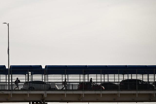 The Eagle Pass 1 International Bridge at the US-Mexico border is pictured in Eagle Pass, Texas, on February 18, 2026. (Photo by RONALDO SCHEMIDT / AFP)