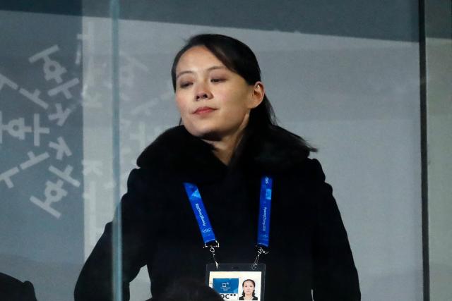 (FILES) North Korea's leader Kim Jong Un's sister Kim Yo Jong attends the opening ceremony of the Pyeongchang 2018 Winter Olympic Games at the Pyeongchang Stadium on February 9, 2018. The Workers' Party Central Committee on February 23, 2026, named Kim Yo Jong -- previously a deputy department director -- as a full department director, Pyongyang's official Korean Central News Agency (KCNA) said. (Photo by Odd ANDERSEN / AFP)