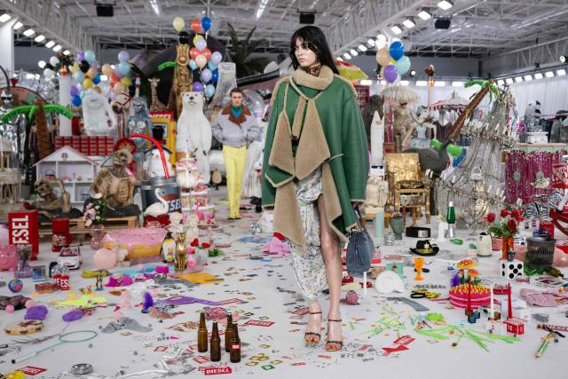 A model walks the runway during the Diesel collection show at Milan's Fashion Week Womenswear Fall/Winter 2026/2027 in Milan on February 24, 2026. (Photo by MIGUEL MEDINA / AFP)