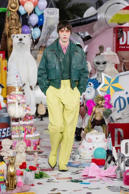 A model walks the runway during the Diesel collection show at Milan's Fashion Week Womenswear Fall/Winter 2026/2027 in Milan on February 24, 2026. (Photo by MIGUEL MEDINA / AFP)