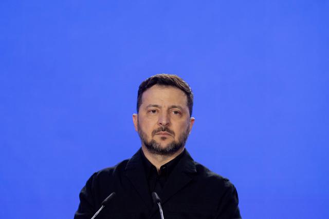 Ukraine's President Volodymyr Zelensky attends a press conference in Kyiv on February 24, 2026, as Ukraine marks the fourth anniversary of Russia's invasion. EU chief said on February 24, 2026 the bloc would make good on a 90-billion-euro ($106-billion) loan for Ukraine despite the Kremlin-friendly leader of Hungary, Viktor Orban, blocking the measure. (Photo by Tetiana DZHAFAROVA / AFP)