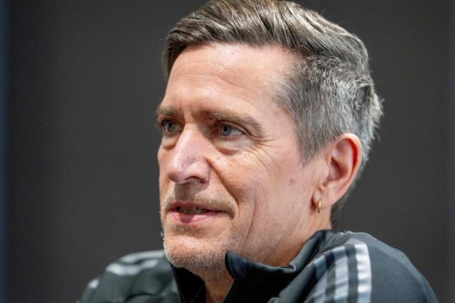 This photo taken on February 17, 2026 shows Japan's Greenland-born women's women's national football team head coach Nils Nielsen speaking in an interview with AFP at the national training center operated by JFA in Chiba. Japan's Greenland-born women's football coach Nils Nielsen is no fan of US President Donald Trump but he loves his team and believes they can become fan favourites at the Asian Cup in Australia (Photo by Kazuhiro NOGI / AFP)