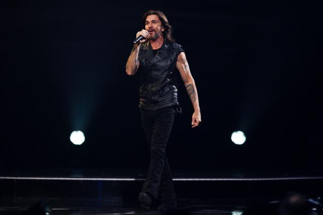 Colombian singer Juanes performs on stage during the 65th Vina del Mar International Song Festival in Vina del Mar, Chile, on February 25, 2026. (Photo by Javier TORRES / AFP)