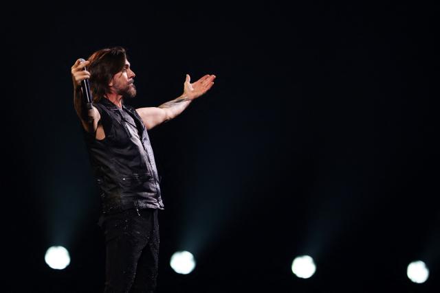 Colombian singer Juanes performs on stage during the 65th Vina del Mar International Song Festival in Vina del Mar, Chile, on February 25, 2026. (Photo by Javier TORRES / AFP)