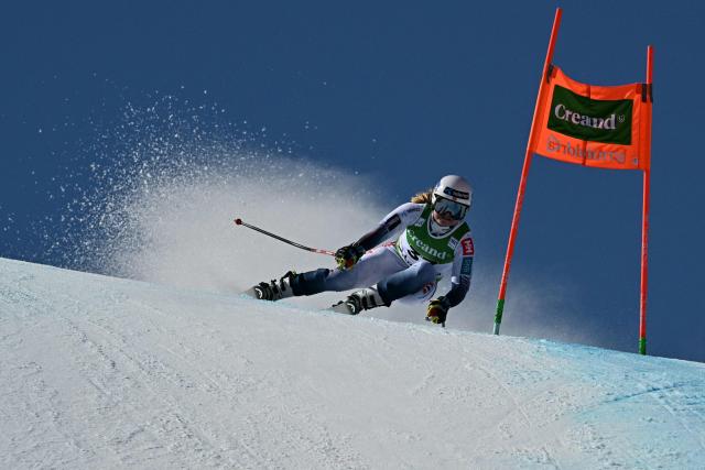Norway's Inni Holm Wembstad takes part in the Women Downhill training during the Soldeu 2026 FIS Alpine World Ski Championships in Soldeu on February 26, 2026. (Photo by Lionel BONAVENTURE / AFP)