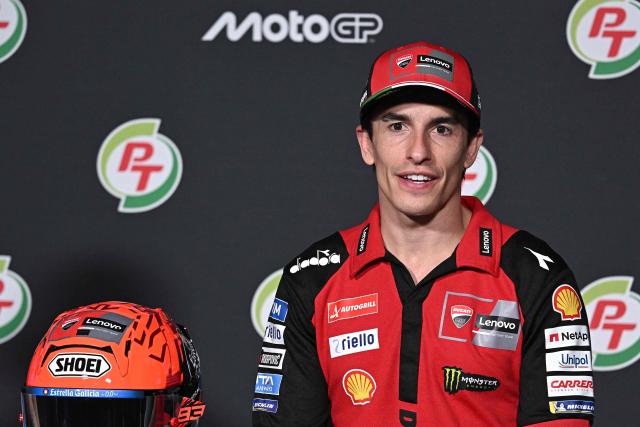 Ducati Lenovo Team's Spanish rider Marc Marquez speaks during a press conference at the Buriram International Circuit in Buriram on February 26, 2026, ahead of the Thailand MotoGP Grand Prix. (Photo by Lillian SUWANRUMPHA / AFP)