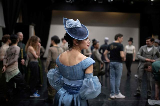 Ballet dancer Rachael Gillespie, playing Ann Walker, prepares to take part in a full dress rehearsal of a production of "Gentleman Jack" in a rehearsal room of the Northern Ballet's headquarters in Leeds, northern England on February 24, 2026. Based on her diaries which were decoded after her death, "Gentleman Jack" portrays the life of the 19th century landowner and industrialist Anne Lister, who has been described as the  "first modern lesbian". The world premiere of the ballet takes place in Leeds on March 7. (Photo by Oli SCARFF / AFP)