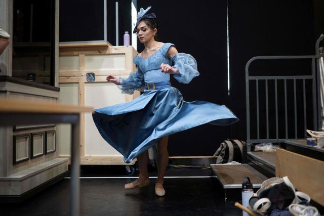 Ballet dancer Rachael Gillespie, playing Ann Walker, practices as she prepares to take part in a full dress rehearsal of a production of "Gentleman Jack" in a rehearsal room of the Northern Ballet's headquarters in Leeds, northern England on February 24, 2026. Based on her diaries which were decoded after her death, "Gentleman Jack" portrays the life of the 19th century landowner and industrialist Anne Lister, who has been described as the  "first modern lesbian". The world premiere of the ballet takes place in Leeds on March 7. (Photo by Oli SCARFF / AFP)